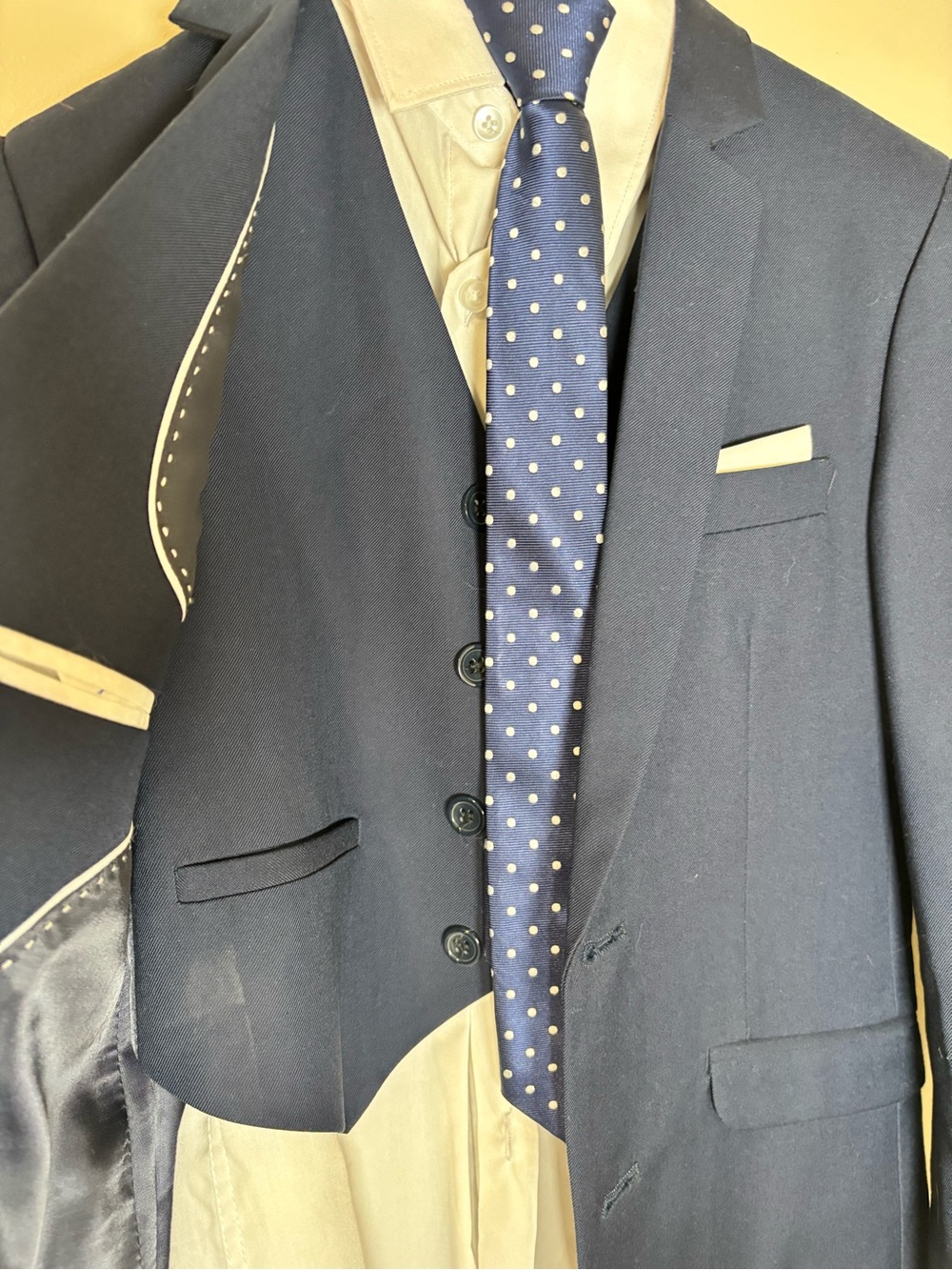Black n Bianco Boys Navy 5-Piece Slim Fit Suit Set Size 8 - Picture 7 of 12